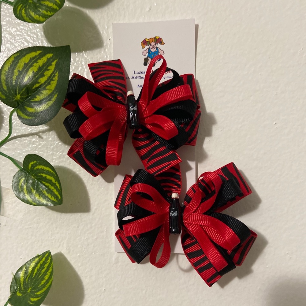 Coca Cola theme Handmade bows